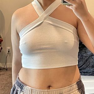 White cotton tank top